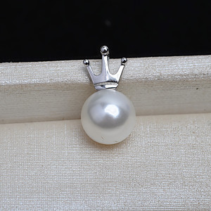 Pendentif couronne en argent S925 pour collier, accessoire de style simple, support de perle vide brillant, produit semi-fini pour perles en vrac - Product Image 1