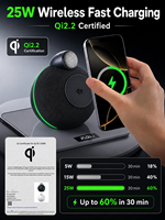 Chargeur sans fil magnétique 25W avec haut-parleur TWS et lumière d'ambiance pour téléphone portable, montre et écouteurs, certifié CE ROHS FCC, pour les marchés d'Europe et des États-Unis