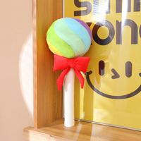 Coussin en peluche doux en forme de sucette arc-en-ciel, poupée en tissu mignonne, cadeau d'anniversaire créatif pour enfants, anti-stress, lavable