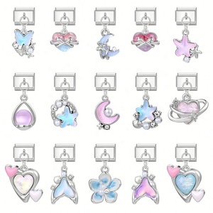 Italian Style DIY Multifunctional Creative Stainless Steel <b>Bracelet</b> Sweet Retro Pendant Accessories Modular Steel Color Charm - Product Image 2