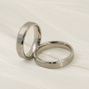 Minimalist <b>Titanium</b> Steel <b>Ring</b> Plain Wedding Band For Couple Jewelry Stainless Steel Round Geometric Design ZR1763S 11 - Product Image 1