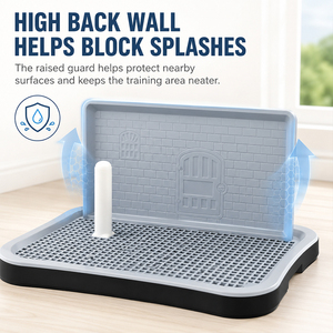 Toilette intérieure hygiénique pour petits chiens - 51 cm, compacte, en plastique, avec grille amovible, contrôle modéré des odeurs, expédition immédiate - Product Image 6