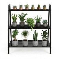 Étagère à plantes à trois niveaux, gain de place, idéale pour les balcons, les appartements et les petits jardins. Étagère de rangement pour pots de fleurs en métal