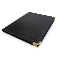 Protège-menu en cuir PU A4 avec inserts en PVC, logo personnalisé, gaufrage et marquage à chaud, faible MOQ pour café, hôtel, bar
