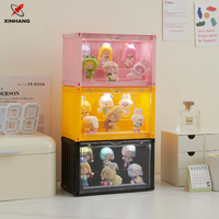 Xinhang Boîte d'affichage de figurines à collectionner scellées magnétiquement Configuration sans outil Boîte mystère Organisateur Conteneur de stockage de jouets colorés