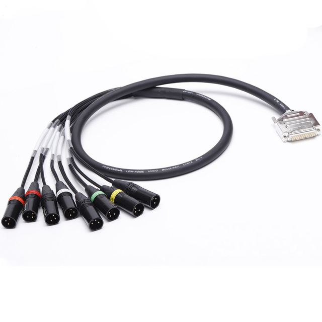 DB25 to 8 XLR Male Protools HD Audio Cables with PVC Jacket 8 X 1/0 Outputs Pigtails and Fantail Audio Cables