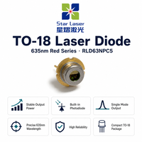 Diode laser rouge 635 nm 5 mW RLD63NPC5 TO18 monomode avec PD intégré pour télémètre et capteur de niveau