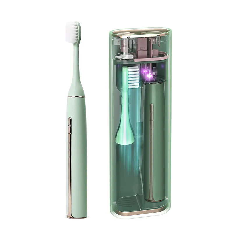 ワイヤレス充電式歯科医が推奨するUV消毒トラベルケース付きソニックトラベル歯ブラシ