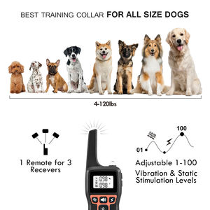 <span class=keywords><strong>Collar</strong></span> de entrenamiento para perros recargable de 3300 pies con control remoto, <span class=keywords><strong>collar</strong></span> eléctrico para perros con 3 modos de trabajo, pitido, vibración, choque seguro - Product Image 6