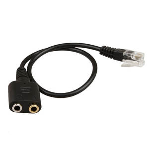 Conector RJ9 a 2 cables convertidores Jack de 3,5mm para auriculares de ordenador PC a <span class=keywords><strong>Avaya</strong></span> 1600 9600 20cm - Product Image 1