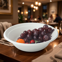 Bols ronds jetables en bagasse 32 oz pour le déjeuner, boîtes à lunch écologiques pour les fêtes, assiettes en papier écologiques à emporter