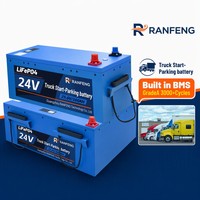 Batterie de stationnement pour camion 25,6 V 280 Ah LiFePO4, système d'alimentation auxiliaire solaire à cycle profond avec BMS interne, kit PV