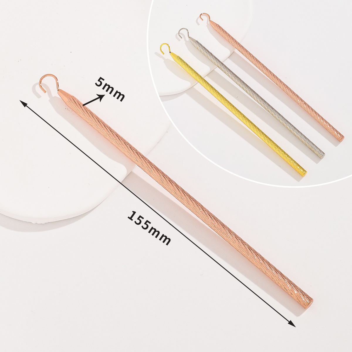 เครื่องมือสวมสร้อยข้อมือแบบเร่งด่วน 6 ชิ้น สีโรสโกลด์