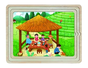 72 buah gaya unik teka-teki Gambar kayu edukasi anak-anak teka-teki kartun lucu untuk anak-anak