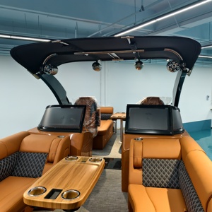 Bateau Ponton de Sport de Luxe Kinlife de 22 Pieds en Fibre de Verre avec Arceau de Sport Électrique et Salon Avant pour Croisières Familiales et Loisirs - Product Image 3