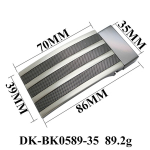 Boucle de ceinture rayée personnalisable en alliage de zinc 35 mm pour homme, idéale pour le style business décontracté, remplacement de sangle en cuir avec finition plaquée logo - Product Image 3