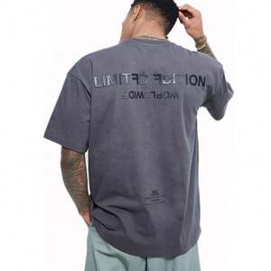 Camisetas de hombre de gran tamaño de algodón pesado Transferencia de Calor impresión cuello redondo Camiseta 100 algodón para hombres - Product Image 1