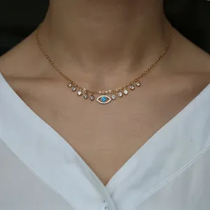 Kadınlar için yeni moda bling bling altın yuvarlak kolye opal gümüş kolye