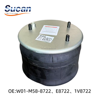 Ressort pneumatique de suspension pour camion SuCan 1V 8722 084.052-73A 1DF25-11 12R12-712 836MK1/60209 W01-M58-8722 / 1T17AR-4.5