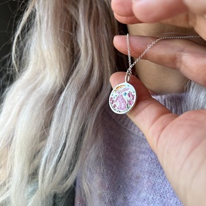 Hainon Roestvrij Staal Mode Hanger Ketting Geschilderd Infuus Olie Konijn Element Strik Ovale <span class=keywords><strong>Tarot</strong></span> Kaart Ketting - Product Image 2