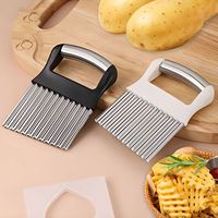 Groothandel Roestvrijstalen Handmatige Frietjes Crinkle Cutter Mes Keukengereedschap Voor Aardappelgolf Fruit Groentegereedschap