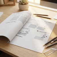 Brochures personnalisées imprimées en usine, 250 g/m², reliées à cheval, manuels à couverture rigide cousus à fil
