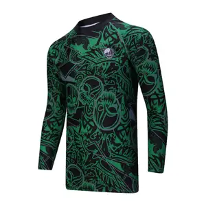 Disegni di sublimazione personalizzati Rash Guard intere vendite a buon mercato BJJ e MMA Baselayer di alta qualità