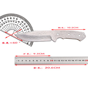 Cuchillo de Acero Damasco VG10 para Dropshipping en Shopify, Hoja en Bruto para Cuchillo de Chef DIY, Cuchilla para Exteriores EDC, Proyecto de Forja de Espiga Completa Semiterminada - Product Image 2