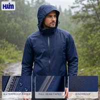 Veste de trekking imperméable kaki 20K entièrement thermosoudée, respirante, à capuche, pour la randonnée en extérieur