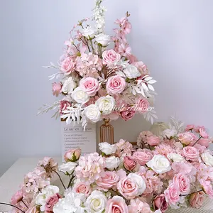 DKB Artificial Flower Factory New High Quality Silk Large Rose Flower Ball Wedding Centerpieces