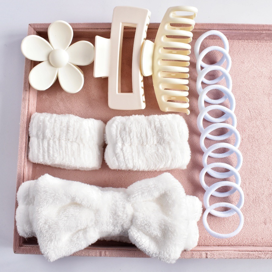 8#ceinture de toilette blanche, ensemble de 16 pièces