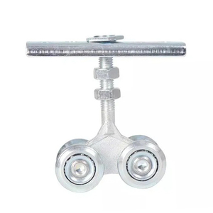 실버 슬라이딩 트랙 롤러 걸이 헛간 도어 레일 트롤리 휠 - Product Image 3