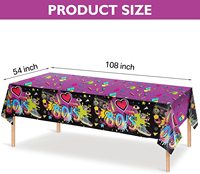 3 Pieces 80er Party Tablecloth Back zu The 80s Hip Hop Party Birthday Decorative Rectangle Table Cover