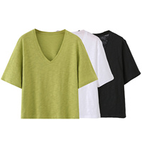 TAOP&ZA Nouvelle Collection Printemps 2026 – T-shirt Court Décontracté et Respirant à Manches Courtes, Col Rond, Coupe Slim, Simple et Polyvalent pour Femme