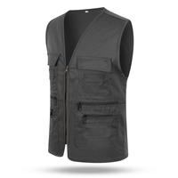 Chemise publicitaire multi-poches personnalisée, Vêtements de travail imperméables et sûrs, Gilet de journaliste avec logo, Gilet de bénévole en gros