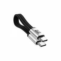 Cable Corto Magnético Tipo-C de Aleación de Aluminio Trenzado, Carga Rápida de 240W, Transmisión de 80Gbps, Proyección de Pantalla de 16K, Cable Plano de 18cm