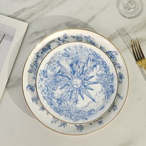 Nuevo producto Patrón de estrella de lujo europeo Bone China 4PCs Plate Set - Product Image 5