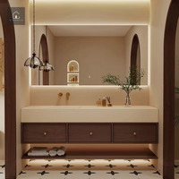 Meuble-lavabo suspendu XINGRUO Modern Zen – Armoire de salle de bain de luxe pour projets de villas et salles de bain principales