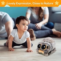 Peluche Araignée Lucas 20cm, Jouet en Peluche Araignée de Dessin Animé Noir Blanc Gris, Petit Cadeau pour Bébé avec Remplissage en Coton PP et Doublure en Maille