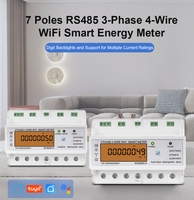 SINOTIMER DTS6619-050 Tuya WiFi 7P Compteur intelligent triphasé à 4 fils 5(80)A 230/400VAC 50Hz LCD Affichage à 8 paramètres avec commutateur de relais