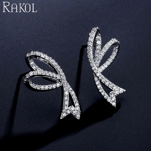 RAKOL EP2829 Boucles d'oreilles papillon platine Mode coréenne Accessoires pour femmes - Product Image 2