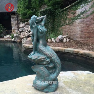 Sculptures d'extérieur Statue de sirène <span class=keywords><strong>nue</strong></span> en bronze pour jardin - Product Image 5
