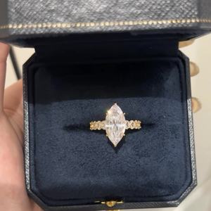 ANSTER Jewelry CVD VS1 VVS2 D E Marquise Cut IGI Certificado Lab Grown Diamond Ring 1-5 Quilates 18K Anillo de oro para mujeres Compromiso - Product Image 4