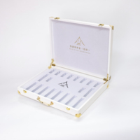 Boîte cadeau élégante en cuir PU matelassé blanc de qualité supérieure pour huiles essentielles, boîte pour huiles essentielles de 5 ml en cuir