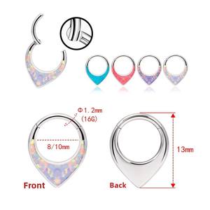 Titanyum alaşım Astm F136 burun yüzük <span class=keywords><strong>Septum</strong></span> <span class=keywords><strong>Opal</strong></span> kulak kemik damızlık dikişsiz Cochlear Piercing takı Punk Unisex - Product Image 5