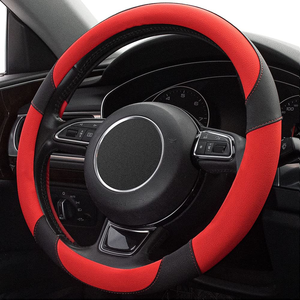 6 options de couleurs, housse de volant de voiture universelle en PVC et cuir PU, protection du volant - Product Image 1