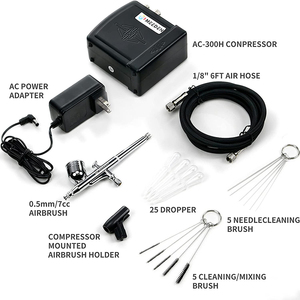 MEEDEN-kit de aerógrafo con pintura, 12 colores portátil con compresor de aire, 30ml, para pintar tatuajes - Product Image 4