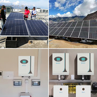Kit híbrido de panel solar fuera de la red para uso doméstico completo 3000W-6000W con inversor de 5KVA y controlador MPPT de batería de iones de litio