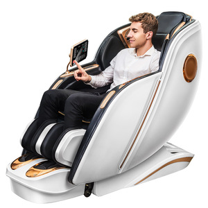 4D Robotic Massage Chair SL Guide Rail Full Body Zero Gravity Electric Massage Chair Black And White - Product Image 3
