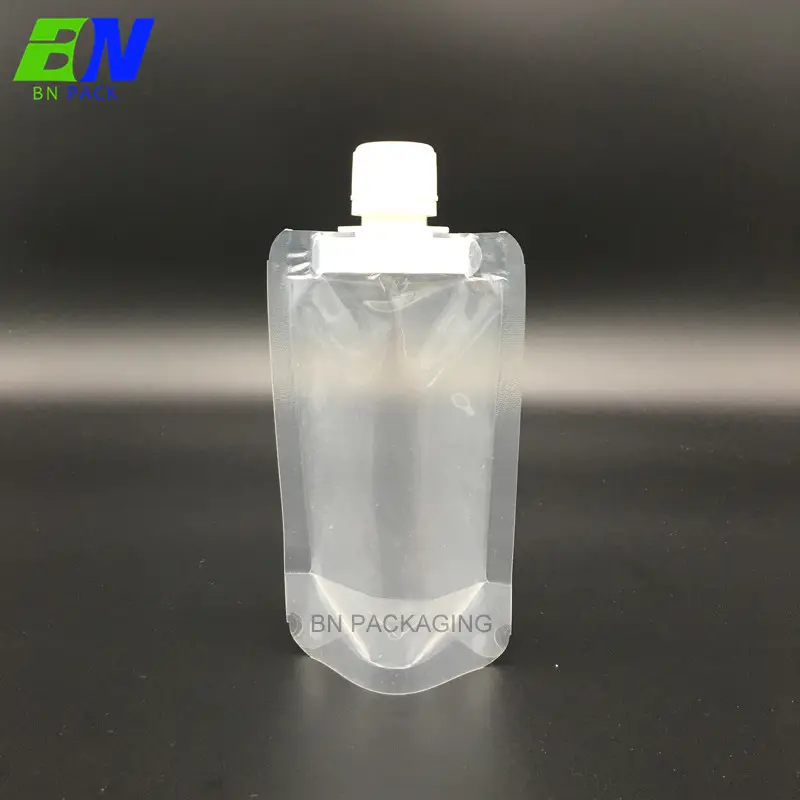 Eco liquido imballaggio pianura bevanda di plastica del sacchetto per il confezionamento delle bevande beccuccio sacchetto